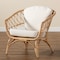 Baxton Studio Feya Modern Bohemian Natural Brown Antique Rattan Armchair 222-12696-ZORO - alternate 7
